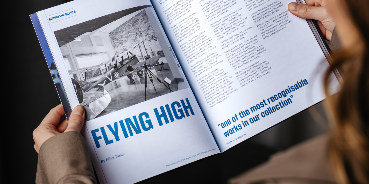 A close up of an article spread within WM Magazine