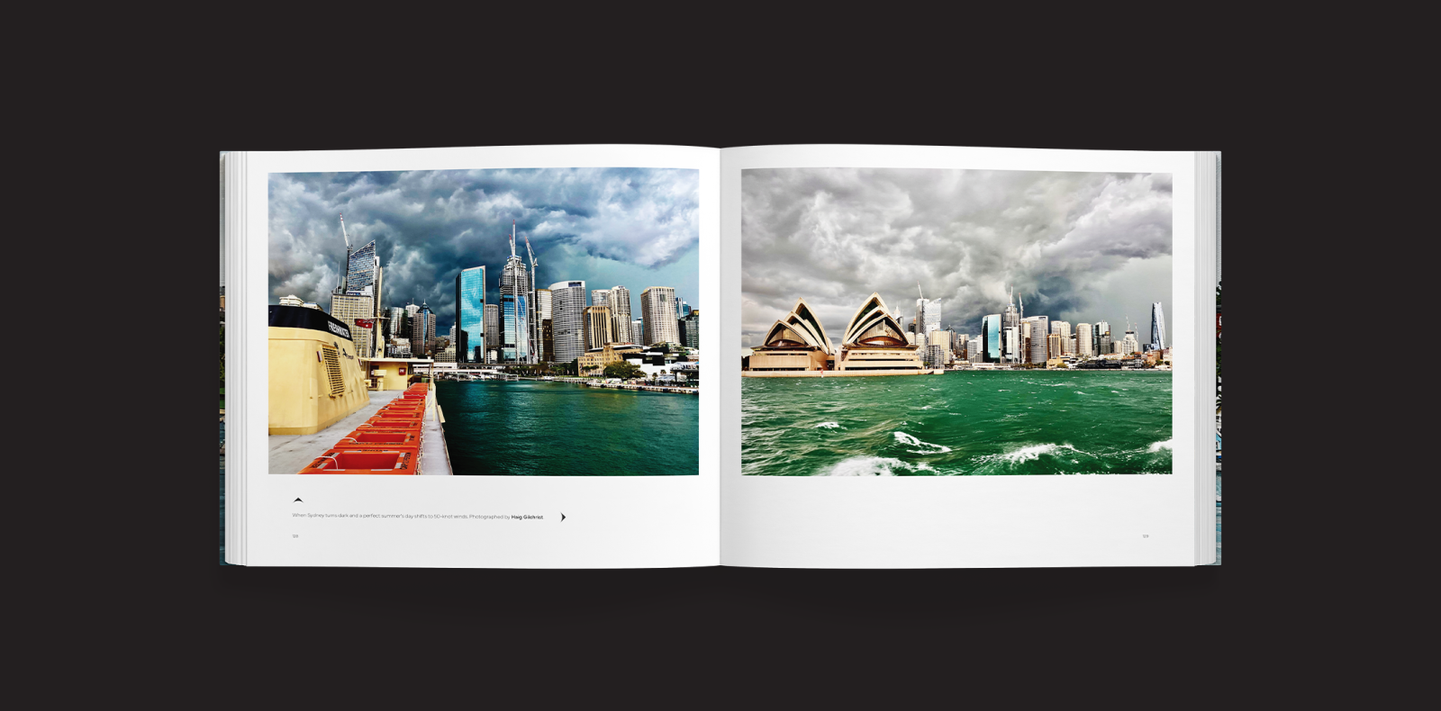 A Spread from Sydney Harbour Ferries on a charcoal background